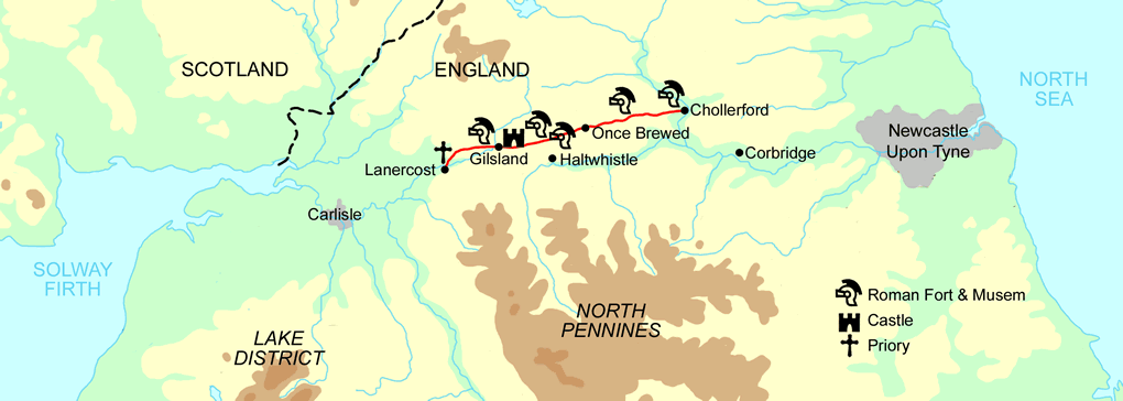 Hadrian's Wall Short Running Break map